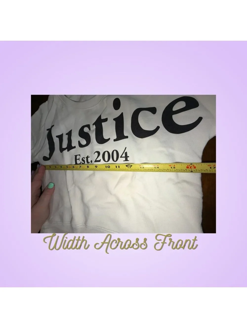 Justice Active Girls Size 10 Off White Cream Logo Graphic Pullover Sweatshirt